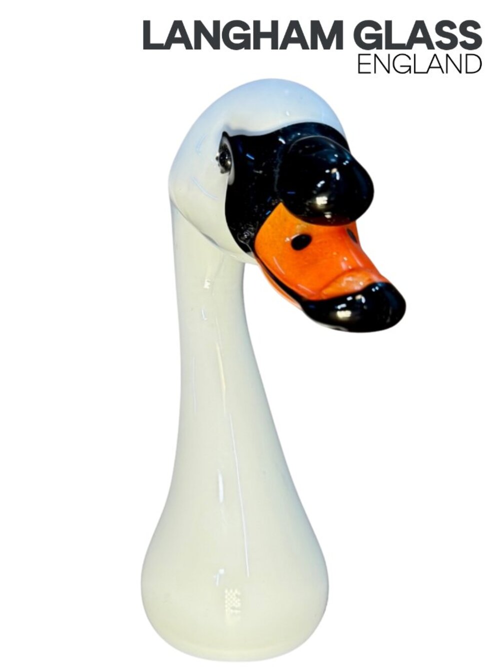 Langham Glass England Hand Painted Swan - Picture 1 of 13